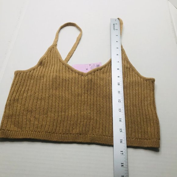 Wild Fable Women's Size XL Crop Tank Top Knitted Brown New With Tags - Picture 13 of 13